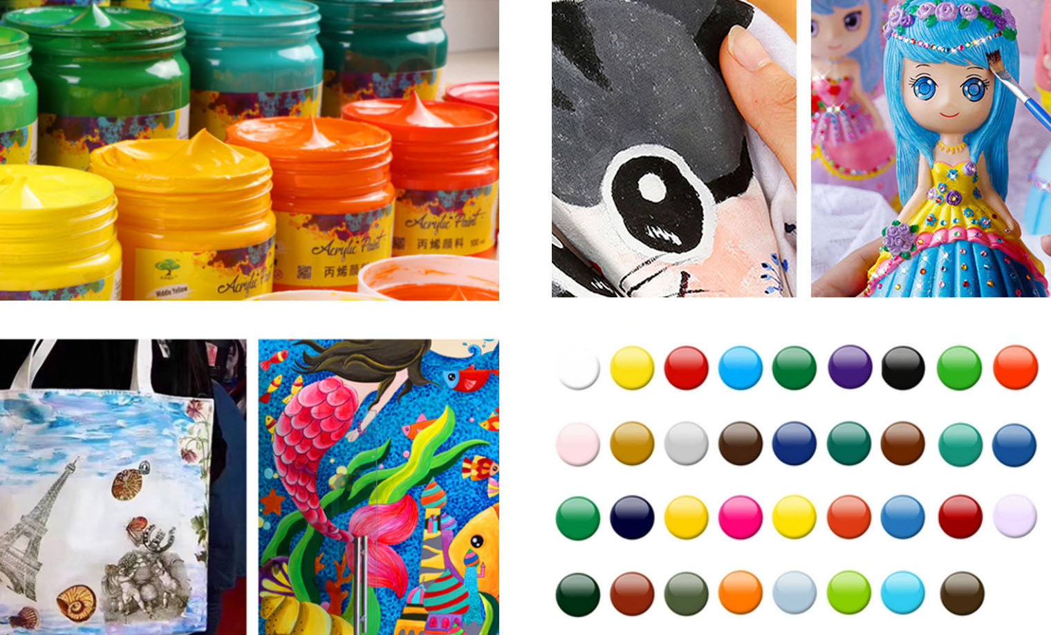 7/12/18/24/36 Colors Bottled Acrylic Pigment Sets
