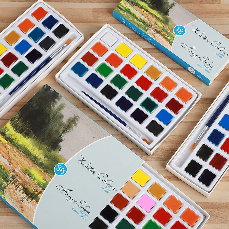 12/18/24/36 Color Solid Watercolor Set Suitable For Beginners To Pigment