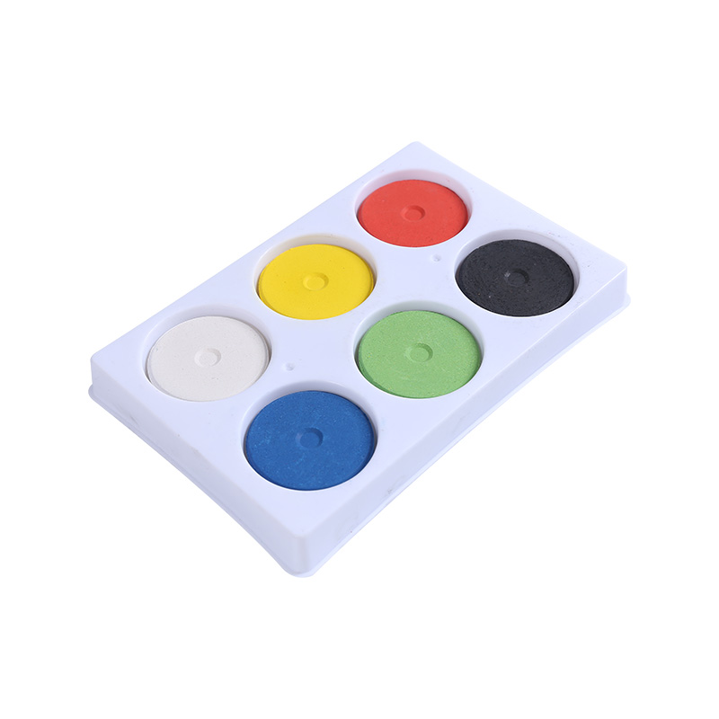 6-Color Simple Black Shell Watercolour Paint Set